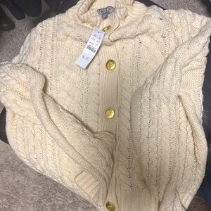 J. Crew Women's Cream Cable Knit Sweater